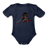Character #107  Organic Short Sleeve Baby Bodysuit - dark navy