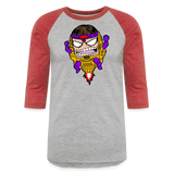 Character #108  Baseball T-Shirt - heather gray/red