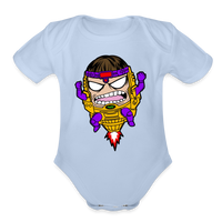 Character #108  Organic Short Sleeve Baby Bodysuit - sky