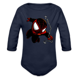 Character #110 Organic Long Sleeve Baby Bodysuit - dark navy