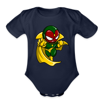 Character #111  Organic Short Sleeve Baby Bodysuit - dark navy
