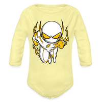 Character #112 Organic Long Sleeve Baby Bodysuit - washed yellow