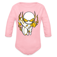 Character #112 Organic Long Sleeve Baby Bodysuit - light pink