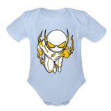 Character #112  Organic Short Sleeve Baby Bodysuit - sky