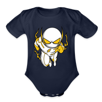 Character #112  Organic Short Sleeve Baby Bodysuit - dark navy