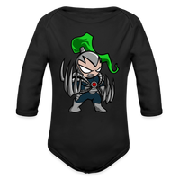 Character #114 Organic Long Sleeve Baby Bodysuit - black