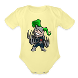 Character #114  Organic Short Sleeve Baby Bodysuit - washed yellow