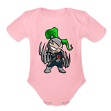 Character #114  Organic Short Sleeve Baby Bodysuit - light pink