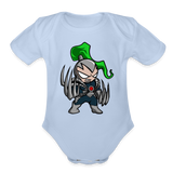 Character #114  Organic Short Sleeve Baby Bodysuit - sky