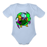 Character #115  Organic Short Sleeve Baby Bodysuit - sky