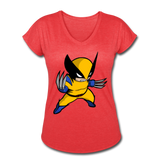 Character #1 Women's Tri-Blend V-Neck T-Shirt - heather red