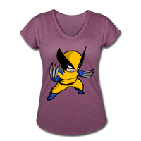 Character #1 Women's Tri-Blend V-Neck T-Shirt - heather plum