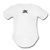 Character #1 Organic Short Sleeve Baby Bodysuit - white