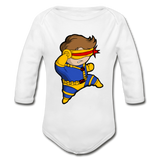 Character #2 Organic Long Sleeve Baby Bodysuit - white