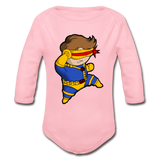 Character #2 Organic Long Sleeve Baby Bodysuit - light pink