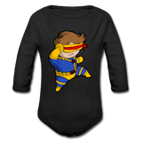 Character #2 Organic Long Sleeve Baby Bodysuit - black