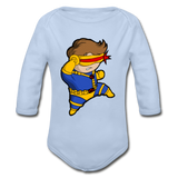 Character #2 Organic Long Sleeve Baby Bodysuit - sky
