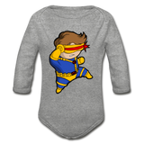 Character #2 Organic Long Sleeve Baby Bodysuit - heather gray