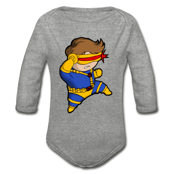 Character #2 Organic Long Sleeve Baby Bodysuit - heather gray