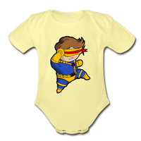Character #2 Organic Short Sleeve Baby Bodysuit - washed yellow