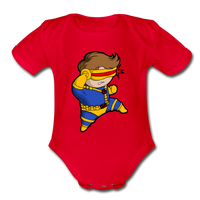 Character #2 Organic Short Sleeve Baby Bodysuit - red