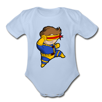 Character #2 Organic Short Sleeve Baby Bodysuit - sky