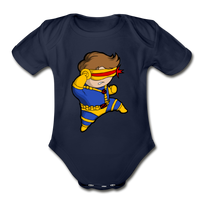 Character #2 Organic Short Sleeve Baby Bodysuit - dark navy