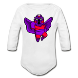 Character #3 Organic Long Sleeve Baby Bodysuit - white