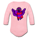 Character #3 Organic Long Sleeve Baby Bodysuit - light pink