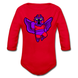 Character #3 Organic Long Sleeve Baby Bodysuit - red