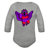 Character #3 Organic Long Sleeve Baby Bodysuit - heather gray