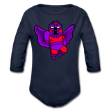 Character #3 Organic Long Sleeve Baby Bodysuit - dark navy