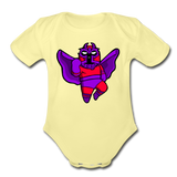 Character #3 Organic Short Sleeve Baby Bodysuit - washed yellow