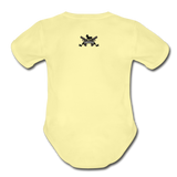 Character #3 Organic Short Sleeve Baby Bodysuit - washed yellow