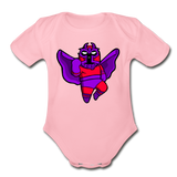 Character #3 Organic Short Sleeve Baby Bodysuit - light pink