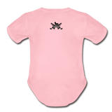 Character #3 Organic Short Sleeve Baby Bodysuit - light pink