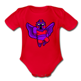 Character #3 Organic Short Sleeve Baby Bodysuit - red