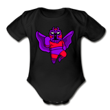 Character #3 Organic Short Sleeve Baby Bodysuit - black