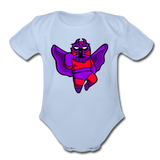 Character #3 Organic Short Sleeve Baby Bodysuit - sky
