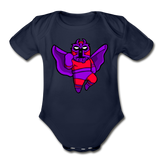 Character #3 Organic Short Sleeve Baby Bodysuit - dark navy
