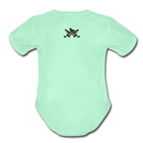 Character #3 Organic Short Sleeve Baby Bodysuit - light mint