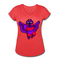 Character #3 Women's Tri-Blend V-Neck T-Shirt - heather red