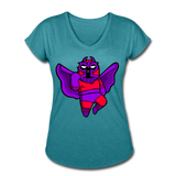 Character #3 Women's Tri-Blend V-Neck T-Shirt - heather turquoise