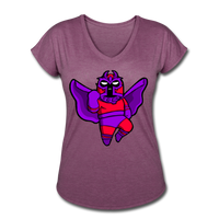 Character #3 Women's Tri-Blend V-Neck T-Shirt - heather plum