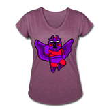 Character #3 Women's Tri-Blend V-Neck T-Shirt - heather plum
