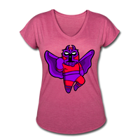 Character #3 Women's Tri-Blend V-Neck T-Shirt - heather raspberry