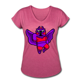 Character #3 Women's Tri-Blend V-Neck T-Shirt - heather raspberry