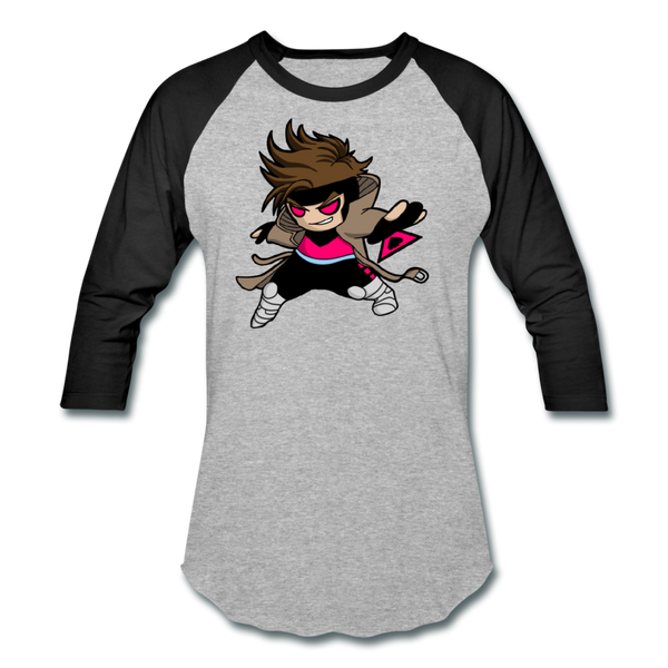 Character #4 Baseball T-Shirt - heather gray/black