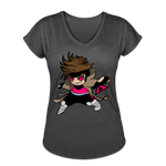 Character #4 Women's Tri-Blend V-Neck T-Shirt - deep heather