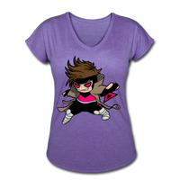 Character #4 Women's Tri-Blend V-Neck T-Shirt - purple heather
